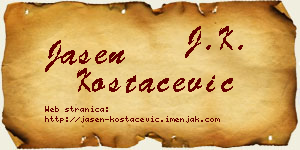 Jasen Kostačević vizit kartica